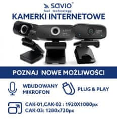 slomart Savio spletna kamera USB full hd z vgrajenim mikrofonom cak-01