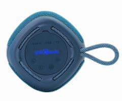 slomart gembird prenosni led zvočnik bluetooth spk-bt-led-03-b rms 2x 5 W, vgrajen mikrofon, modra barva, usb, aux, microsd