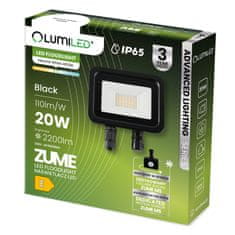 LUMILED Reflektor LED s senzorjem gibanja ZUME 20W 2200lm 4000K IP65