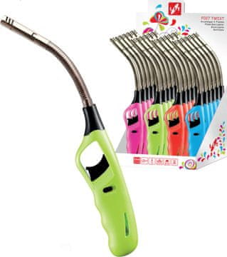 STREFA TWIST flexi vžigalnik 27 cm plamen, varnost za otroke, mešanica barv