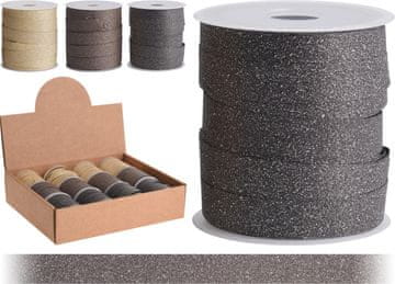 STREFA Trak za zategovanje 10mx1cm GLITTER mix Črna temna / Črna svetla / ZLATA