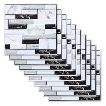 HOME & MARKER® 3D stenske nalepke, Samolepilne nalepke, Imitacija marmorja, Dekoracija stene (10 kosov, 30 x 30 cm) | MARBLEBLOCKS