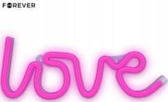 Forever Love Neon LED luč, dekorativna, USB/3x AA baterije, stikalo za vklop/izklop, roza