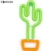 Cactus Neon LED luč, dekorativna, USB/3x AA, stikalo za vklop/izklop, zeleno-oranžna