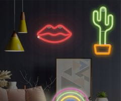 Forever Cactus Neon LED luč, dekorativna, USB/3x AA, stikalo za vklop/izklop, zeleno-oranžna