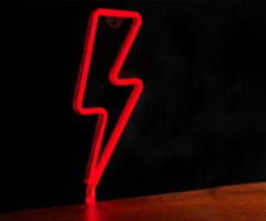 Forever Bolt Neon LED luč, dekorativna, USB/3x AA, stikalo za vklop/izklop, rdeča