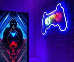 Forever Gamepad Neon LED luč, dekorativna, prilagodljiva svetlost, USB, stikalo za vklop/izklop, modro-rdečo-zeleno-rumena