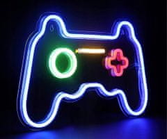 Forever Gamepad Neon LED luč, dekorativna, prilagodljiva svetlost, USB, stikalo za vklop/izklop, modro-rdečo-zeleno-rumena