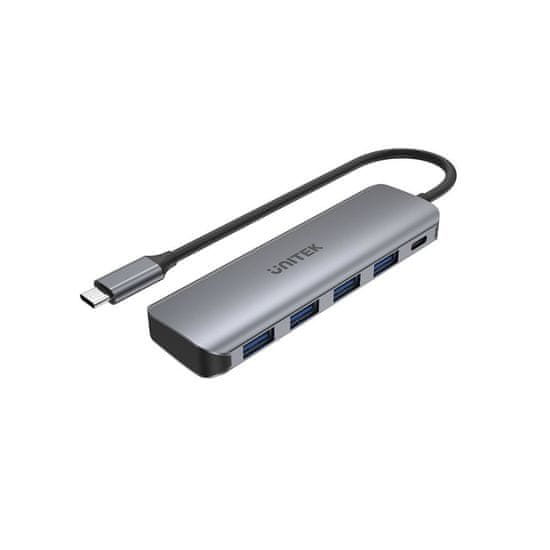 slomart Unitek vozlišče usb-c 4xusb 3.1 gen1, pd 100w, h1107b