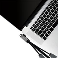 slomart USB 3.2 vozlišče, usb-c/m 90, do 3xusb-a/f, 0,15 m