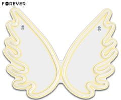 Forever Wings Neon LED luč, dekorativna, prilagodljiva svetlost, USB, stikalo za vklop/izklop, belo-rumena