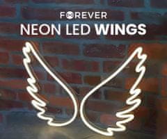 Forever Wings Neon LED luč, dekorativna, prilagodljiva svetlost, USB, stikalo za vklop/izklop, belo-rumena