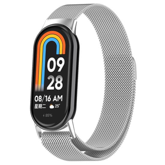 BStrap Milanese pašček za Xiaomi Mi Band 8, silver