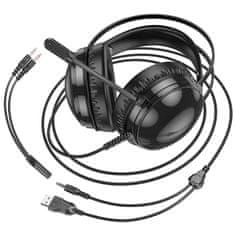 Borofone BO108 gaming slušalke USB / 3.5mm jack, črna