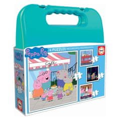 Peppa Pig Komplet 4 puzzle sestavljank Peppa Pig Cosy corner 16 x 16 cm