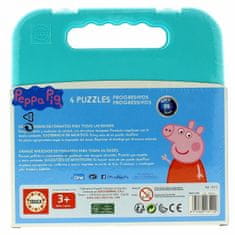 Peppa Pig Komplet 4 puzzle sestavljank Peppa Pig Cosy corner 16 x 16 cm