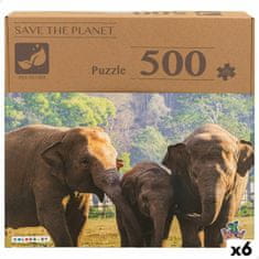 Colorbaby Sestavljanka Puzzle Colorbaby Elephant 500 Kosi 6 kosov 61 x 46 x 0,1 cm
