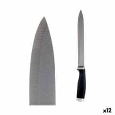 Kinvara Kuhinjski nož 3,5 x 33 x 2 cm Srebrna Črna Nerjaveče jeklo Plastika (12 kosov)