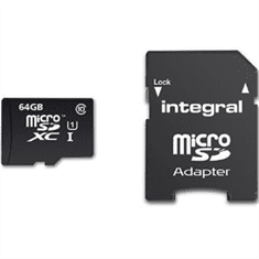 Integral 64GB MICRO SDXC class10 90MB/s SPOMINSKA KARTICA+ SD ADAPTER
