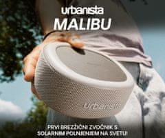 Urbanista Malibu prenosni solarni zvočnik, Bluetooth, TWS, baterija, IP67, črn (Midnight Black)