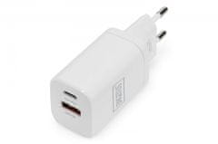 slomart omrežni polnilnik napajanje 1x usb-a 12w 1x usb-c 18w pd 3.0 max. 30w bela