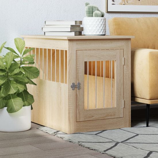 Vidaxl Boks za psa sonoma hrast 55x75x65 cm inženirski les