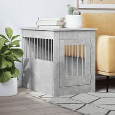Vidaxl Boks za psa betonsko siva 55x80x68 cm inženirski les