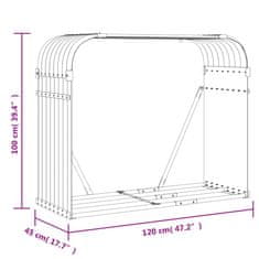 Greatstore Nosilec za polena zelen 120x45x100 cm pocinkano jeklo