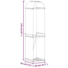 Vidaxl Nosilec za polena srebrn 40x45x170 cm pocinkano jeklo