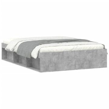 Vidaxl Posteljni okvir betonsko siv 135x190 cm