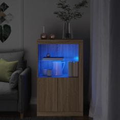 shumee Stranska omarica z LED lučkami sonoma hrast inženirski les