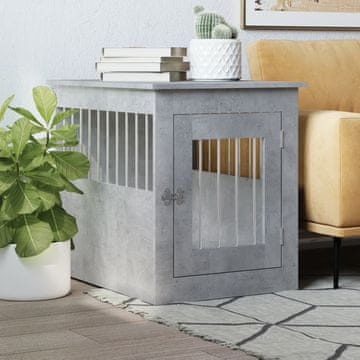 Vidaxl vidaXL Pasja kletka, siva betonska 55x75x65 cm, material na osnovi lesa