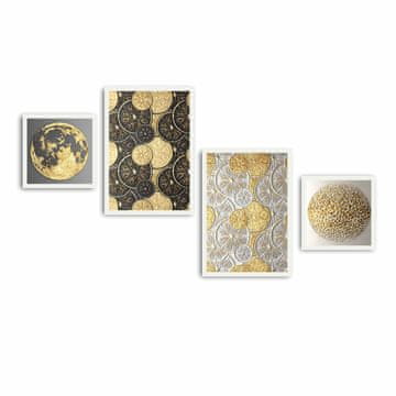 Wallity Dekorativno uokvirjeno slikarstvo MDF (4 kosi), 4PBCT-04