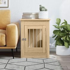 Vidaxl Boks za psa sonoma hrast 55x80x68 cm inženirski les