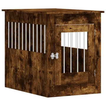 Vidaxl Boks za psa dimljen hrast 55x80x68 cm inženirski les