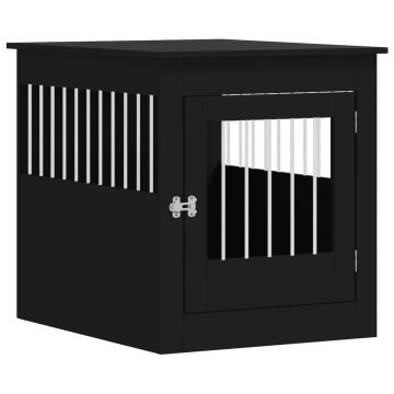 Vidaxl Boks za psa črn 64,5x80x71 cm inženirski les
