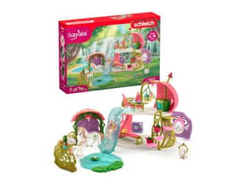 Schleich SLH42445 Schleich Cvetla Bayala hiša - sijajna cvetlična hiša s samorogi, jezerom in hlevom