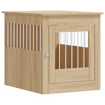 Vidaxl Boks za psa sonoma hrast 64,5x80x71 cm inženirski les