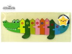 Lean-toys Lesena sestavljanka Krokodil