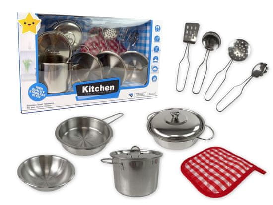 Lean-toys Otroški kovinski set posod in dodatkov
