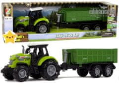 Lean-toys Traktor z zvoki in snemljivo prikolico