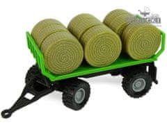 Lean-toys Traktor z zvoki in prikolico z balami
