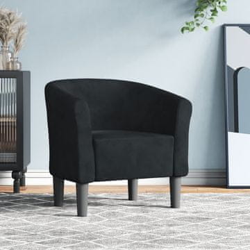 Vidaxl vidaXL Klubski fotelj, črn, oblazinjen z žametom