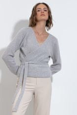 Fobya Klasičen ženski pulover Flokane siva 36-38