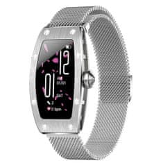 slomart smartwatch kumi k18 svarovski srebrny