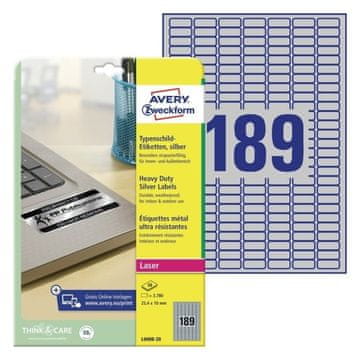 Avery Zweckform Etikete zweckform l6008 25,4x10mm 1/20 srebrne