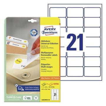 Avery Zweckform Etikete zweckform l6023rev 63,5x38,1mm 1/25