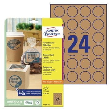 Avery Zweckform Etikete zweckform l7105 fi 60 rjava