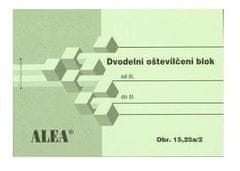 Alea Obrazec 15,25 a/2 dvodelni oštevilčeni blok zelen