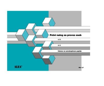 Alea Obrazec 4,7 potni nalog za prevoz oseb